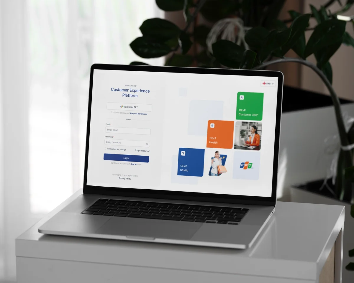 CExP customer data platform displayed on a laptop